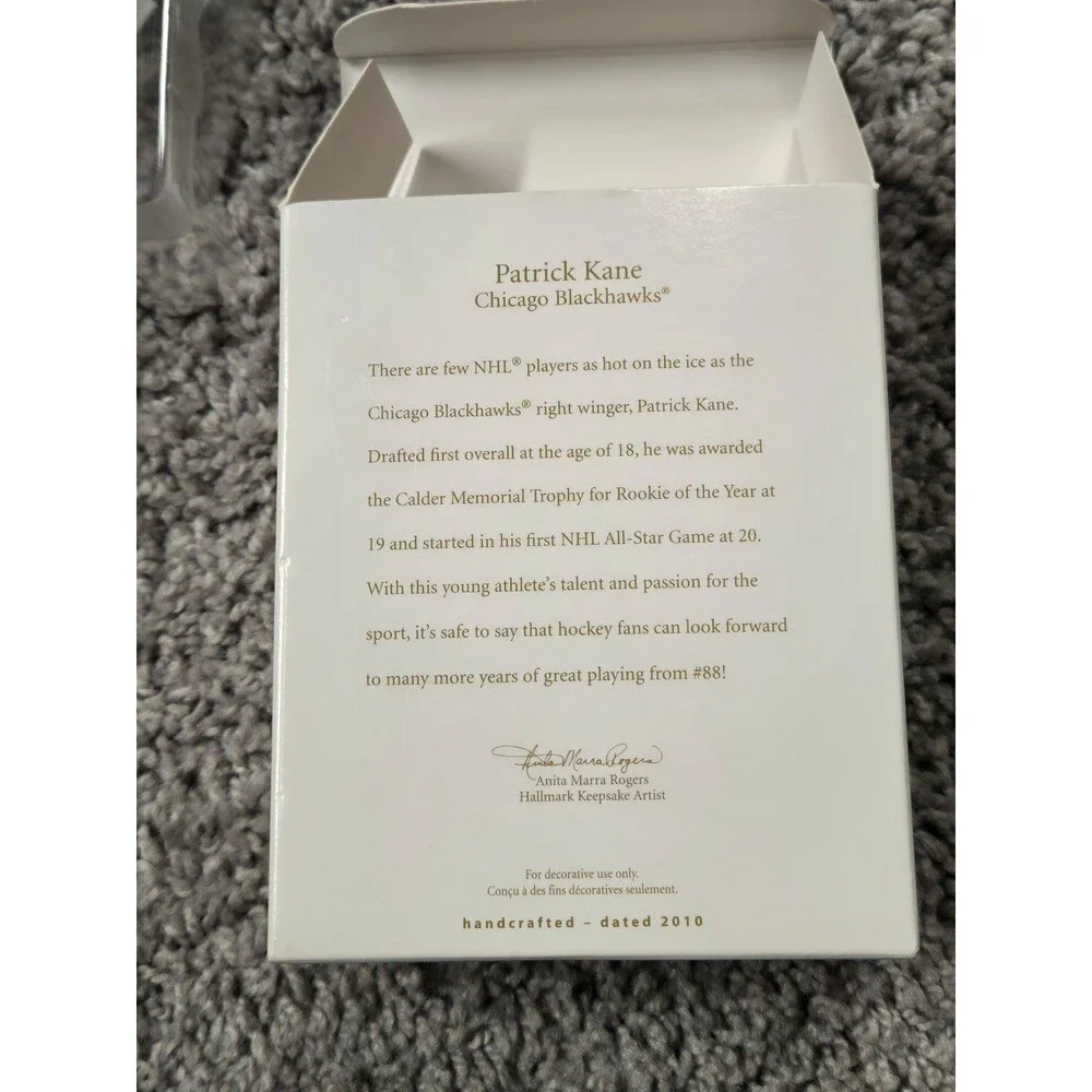 2010 Hallmark Keepsake Chicago Blackhawks Patrick Kane Christmas Ornament NIB - Picture 4 of 5